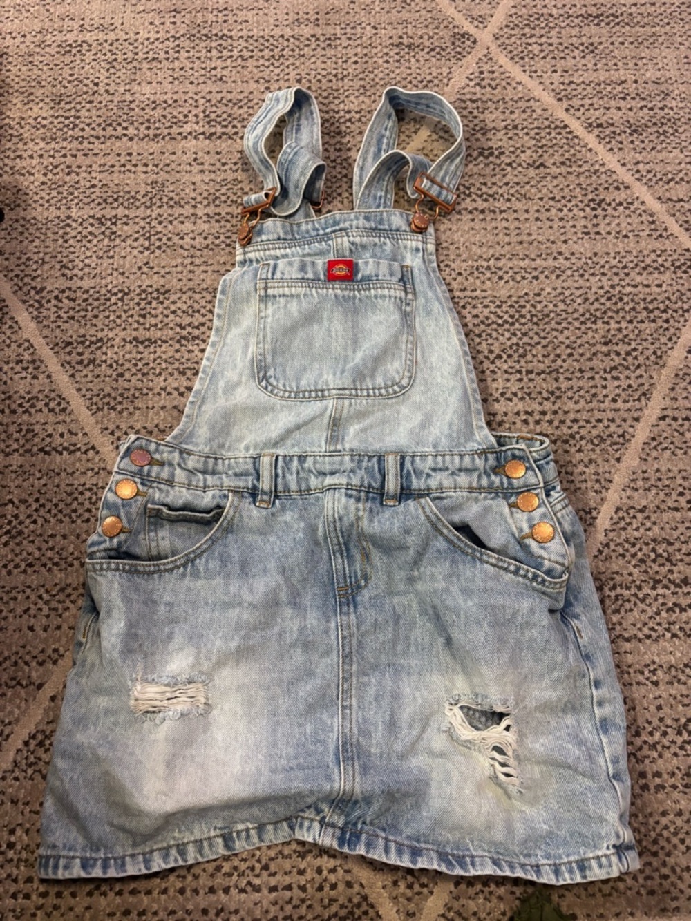 Dickies Light Blue Denim Overall Dress - Picture 2 of 3